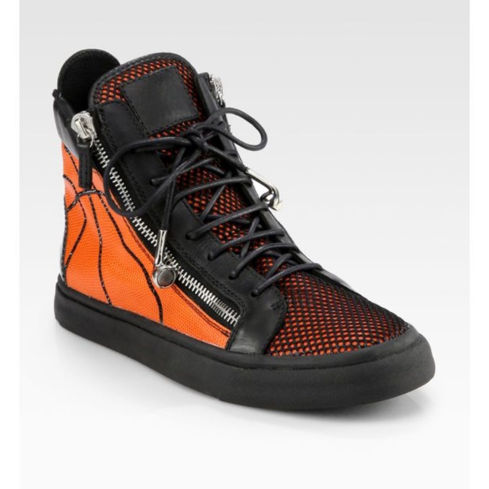 GIUSEPPE ZANOTTI - ORANGE & BLK LEATHER BASKETBALL
